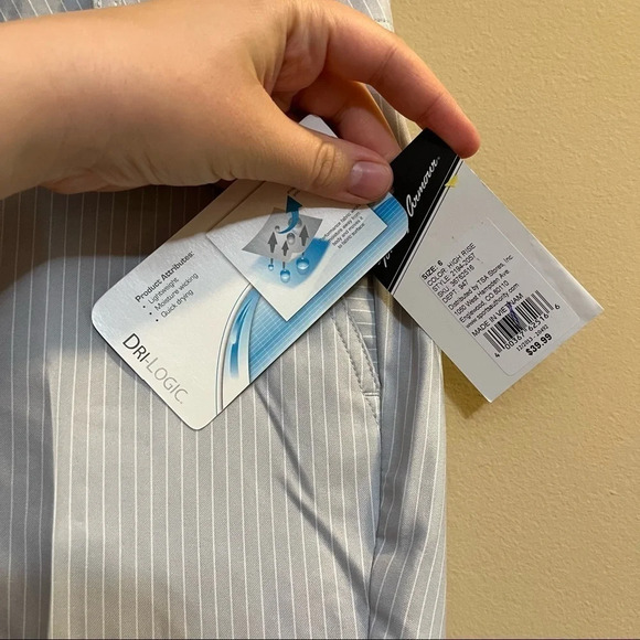 Tommy Armour Dri Logic Women’s 6 Pinstripe Golf Bermuda Shorts NWT High Rise - Picture 2 of 9